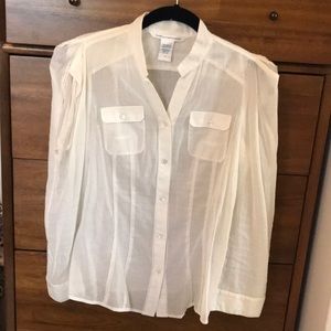 Cream Diane von Furstenberg cotton button down